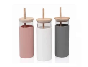 VASO CON TAPA Y SORBETE BAMBOO OCEAN