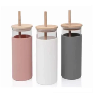 VASO CON TAPA Y SORBETE BAMBOO OCEAN